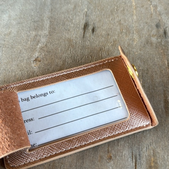 Mudpie le‎ weekend metallic rose gold Luggage Tag One size New travel vacation - Picture 4 of 6